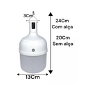 Lâmpada de Emergência LED 48W Recarregável 6000mAh com Gancho