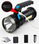 Lanterna Searchlight LED Recarregável com COB Lateral