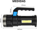 Lanterna Searchlight LED Recarregável com COB Lateral