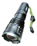 Lanterna Tática LED LE-8300 com Zoom e Bateria Recarregável