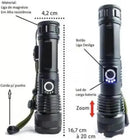 Lanterna Tática LED LE-8300 com Zoom e Bateria Recarregável