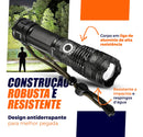 Lanterna Tática LED LE-8300 com Zoom e Bateria Recarregável