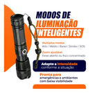 Lanterna Tática LED LE-8300 com Zoom e Bateria Recarregável