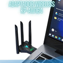 Adaptador Wi-Fi USB Dual Band 2.4 GHz e 5 GHz KP-AW163