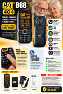 Celular CAT B68 4G Resistente com Teclado Físico e Bateria 2500mAh
